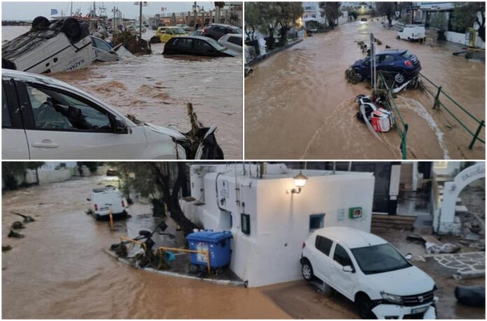 Καταστροφικές σκηνές στις Κυκλάδες – Πάρος και Μύκονος υποχώρησαν σε λίγες ώρες